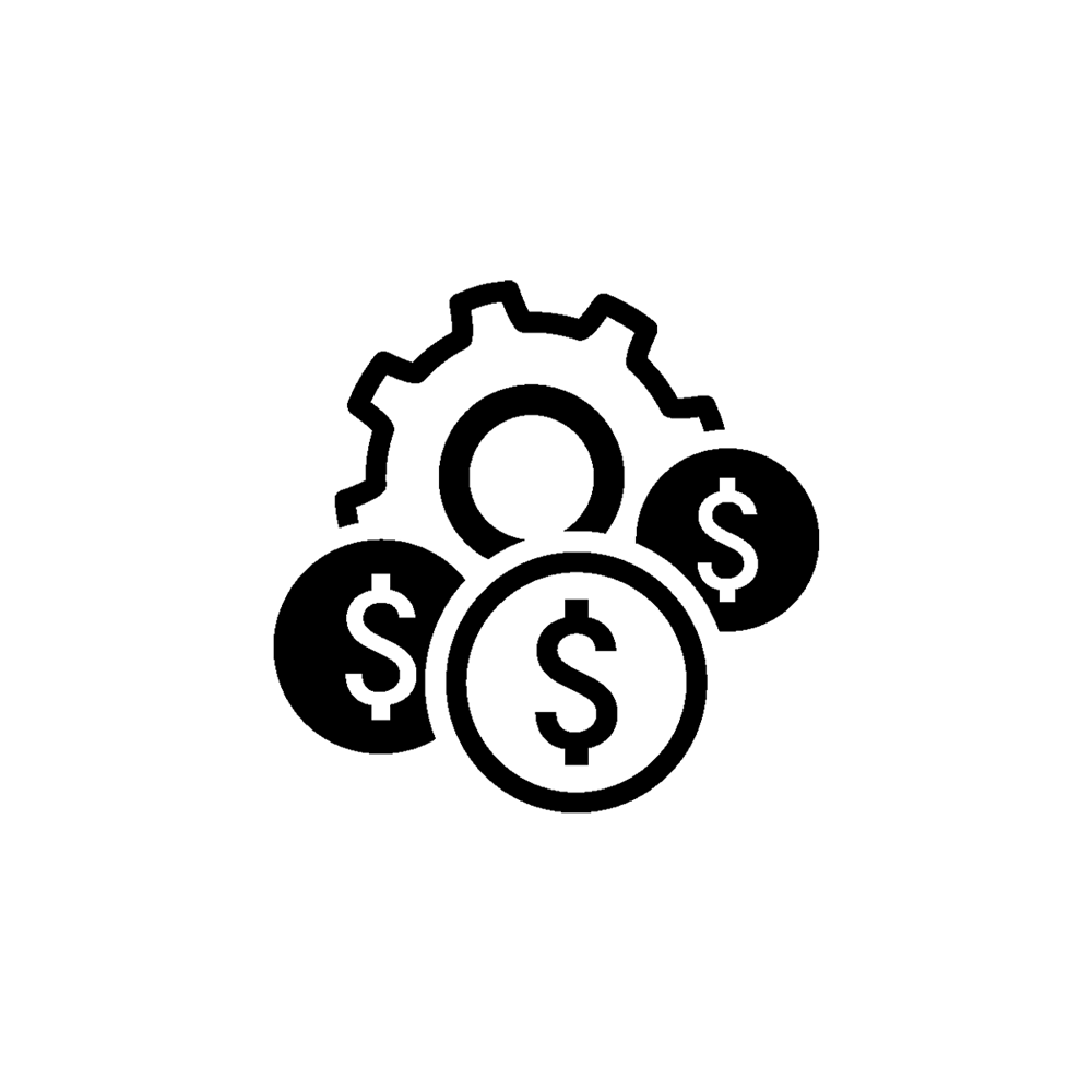 the image shows a gear in the background with what appears to be three working gears in front, however, these gears are made with dollar signs on the front to represent cost of doing business